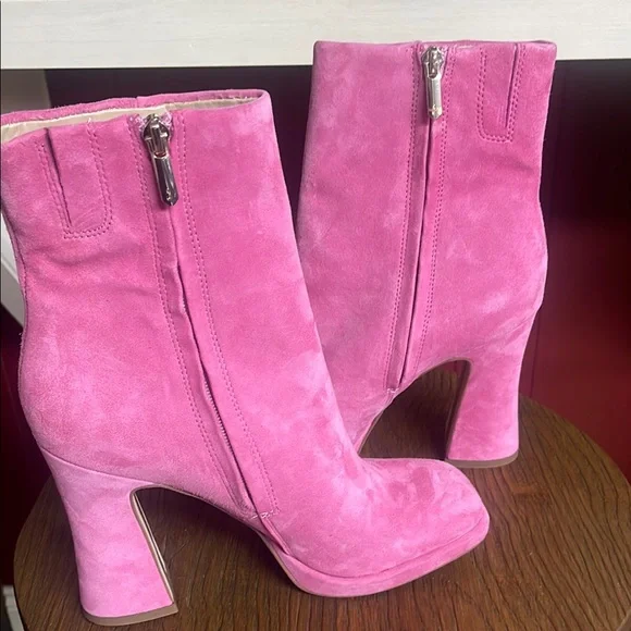 Sam Edelman Jaye Sz 8.5 M Pink Suede Ankle Platform Heel
Booties - Picture 5 of 11